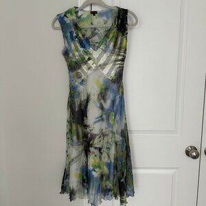 KOMAROV Sleeveless Floral Dress - Size S